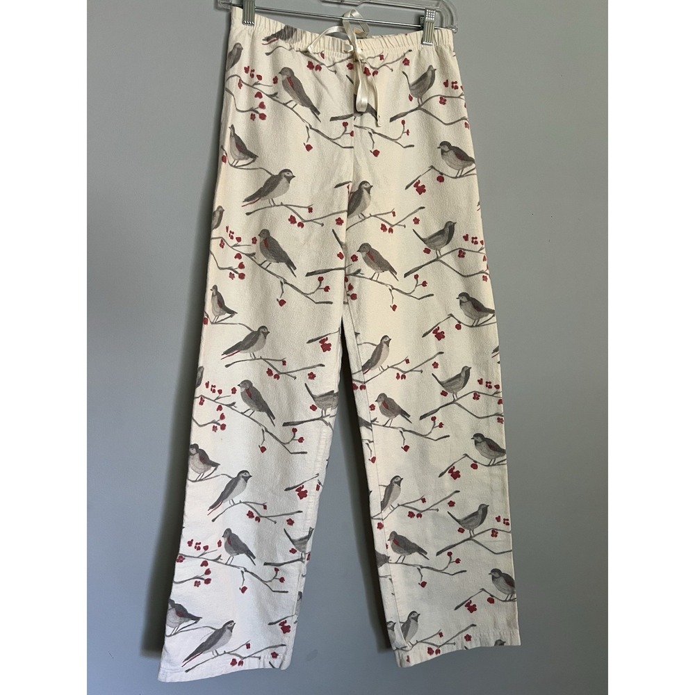Garnet Hill Flannel Sleep Pants Women's XS Organic Pima Cotton Sustainable